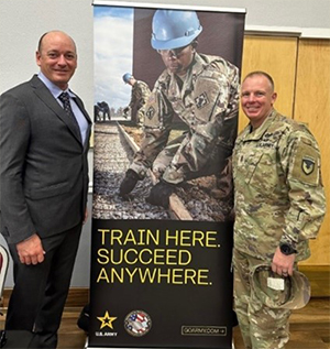 Matthew Green at the Career Fair with SSG Andrew Moreno