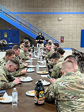 Mr. Carter walks Soldiers from the Military Police Detachment ACO Fargo, ND through registration for PaYS as well as answering any questions they may have on the Program.