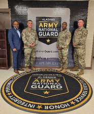 (l-r) Samuel Armstrong, CPT Cecil Condrey, MAJ Morrecus Foster and 1SG Robert Cornett