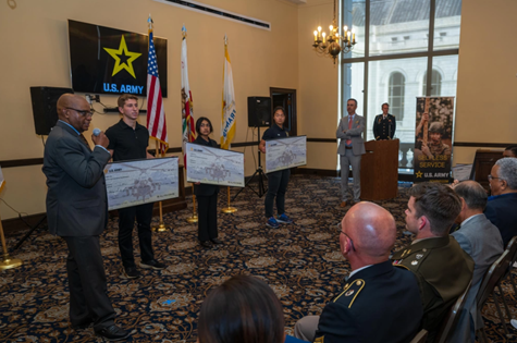 CASAs Mark Benton and Jeff Hamel present Future Soldiers with ROTC awards and scholarships