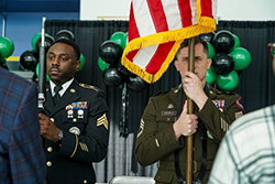 Tennessee Army National Guard present the colors during the ceremony.