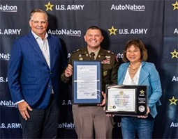 Christian Treiber, COL Norton and Lisa Esparza.