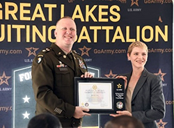 LTC McCart presents Ms. Richardson with plaque. 