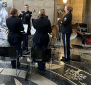 The Woodwind Quintet playing the National Anthem