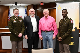  (l-r) CPT James Hill, Mr. Robert Hanna, Mayor James Hill, City of Abilene Mayor Weldon Hurt, CPT Nate Ohlinge