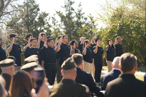 Future Soldiers were sworn in at the Army Reserve 117th Reserve Birthday Celebration 