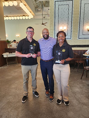 Left to Right: MSG Nicholas Vargas, Antonio Johnson and COL Samantha Frazier
