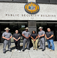 L-R Officer Christopher Martin, Mr. Michael Falvo, Officer Curtis Rich, Ms. Crancena Ross, Officer Brandon Mercoglan and Mr. Lopez Santos L-R Officer Christopher Martin, Mr. Michael Falvo, Officer Curtis Rich, Ms. Crancena Ross, Officer Brandon Mercoglan and Mr. Lopez Santos