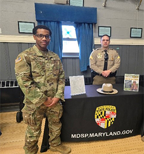 PV2 Brown with Officer Brook Schafer