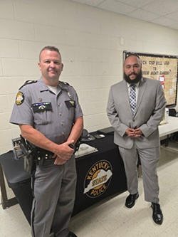 KSP Trooper Richie Wright with Gabriel  KSP Trooper Richie Wright with Gabriel