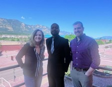 Army PaYS Market Analyst Frank McNeil with Transition Services Manager Ms. Sherry Jenkins and Transition Services Specialist Mr. Sam Mock