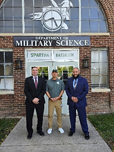Gabriel, LTC Sisoura, and Roy at the Michigan ST University ROTC