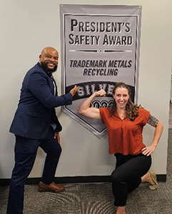 Army PaYS Marketer Victor Fleming with Trademark Metals Recycling HR Representative Kaylee Zalvidea