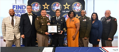 Antonio Johnson, PaYS Program Manager, Bobby Henry, CASA (Maryland), MG John Andonie, Commanding General, DCARNG, Chief Pamela Smith, Chief of Police, MPD, Anita Dixon, CASA (Washington DC), Garrett Thomas, Director, Soldiers For Life, US Army, Lindsey Appiah, Deputy Mayor, Washington DC, Leland Blanchard, TAG, DCARNG