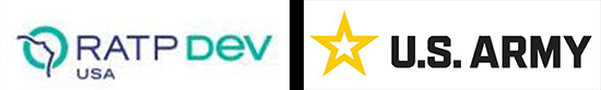 RATP Dev USA and U.S. Army logos