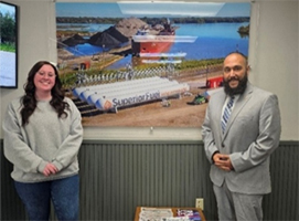 Gabriel with Ms. Ella Davis from Superior Fuel