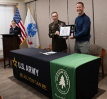 LTC Gregory Humble, Commander, Syracuse Recruiting Battalion, and Mr. Matthew Gutchess, President, Gutchess Lumber