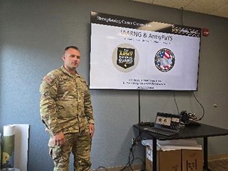 SFC Matthew Trout briefing on PaYS to IAARNG RRB Leadership