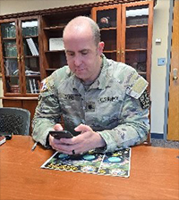 LTC Franics Speri, PMS, Iowa State University Army ROTC, registers for PaYS.