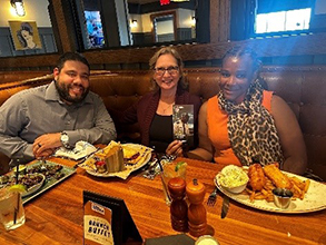 Suburban Propane leadership, Director Lisa Voll and Talent Acquisition Specialist Joshua Santiago with Crancena Suburban Propane leadership, Director Lisa Voll and Talent Acquisition Specialist Joshua Santiago with Crancena