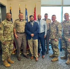  (l-r) COL Jarrett Thomas, MG Craig Strong, NEARNG TAG, Travis Carter, Antonio Johnson, Sr., MAJ Sean O’Neill, COL Benes LTC Eggen