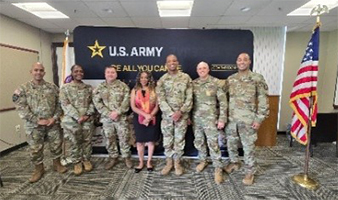 Crancena with MAJ Petty, CSM Hammond and staff 