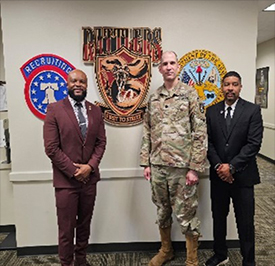 From left to right: Victor Fleming, LTC Nicholas James, and Kevin Talley at Rattlers HQ 
