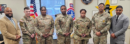 Kevin and Victor visit the New Orleans Recruiting Office with SFC T’ola Winston and her team. 