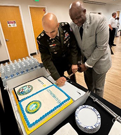 LTC Ramos, Mr. LTC Ramos and Mr. Freeman cut the ceremonial cake.