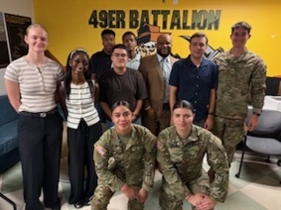 Victor with cadets of UNC Charlotte ROTC